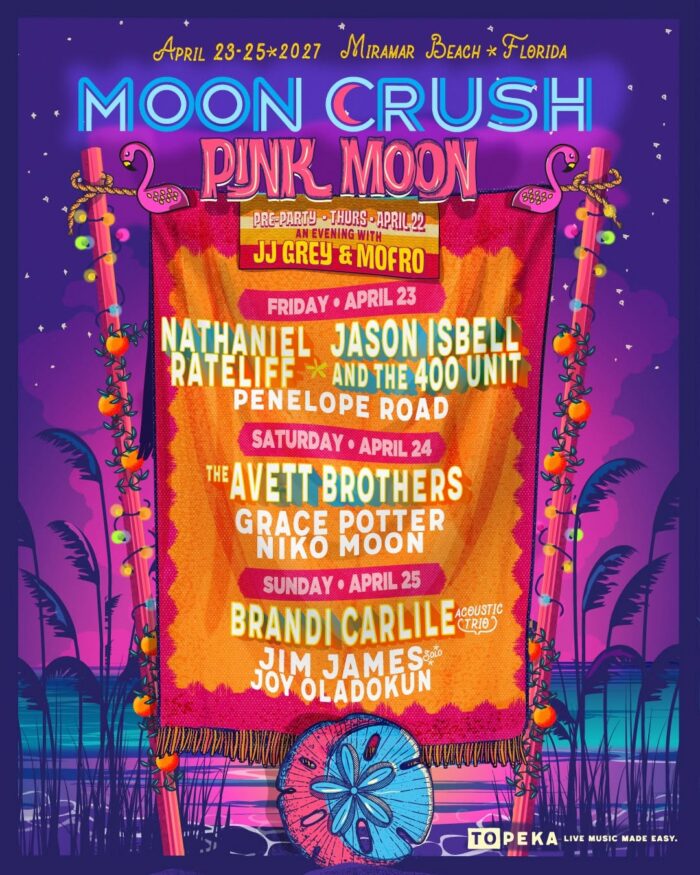 Moon Crush “Pink Moon” Pulls Nathaniel Rateliff, Jason Isbell, The Avett Brothers and More Musical Guests for 2027 Weekend