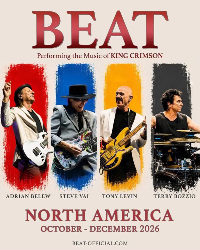 Adrian Belew, Tony Levin and Steve Vai Will Be Joined by Terry Bozzio To Perform the Music of King Crimson On Final North American BEAT Tour