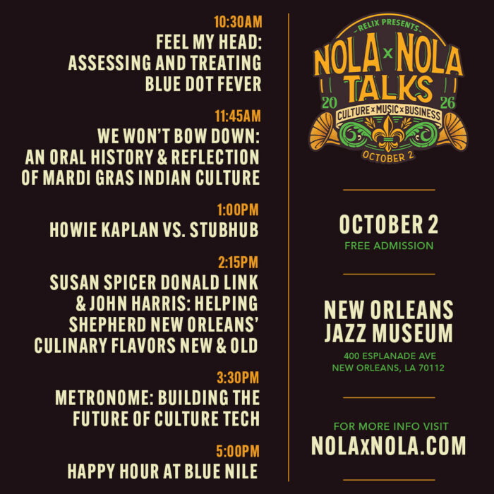 NOLAxNOLA Talks 2026 Set for Friday at the New Orleans Jazz Museum