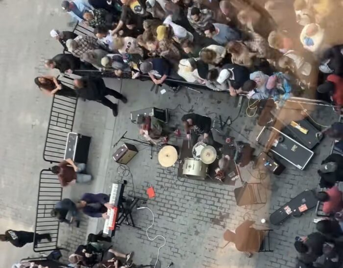 Joe Russo's Almost Dead performing an impromptu outdoor show