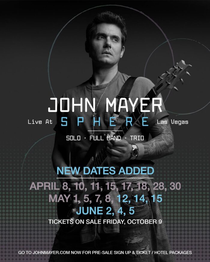John Mayer Extends Sphere Residency