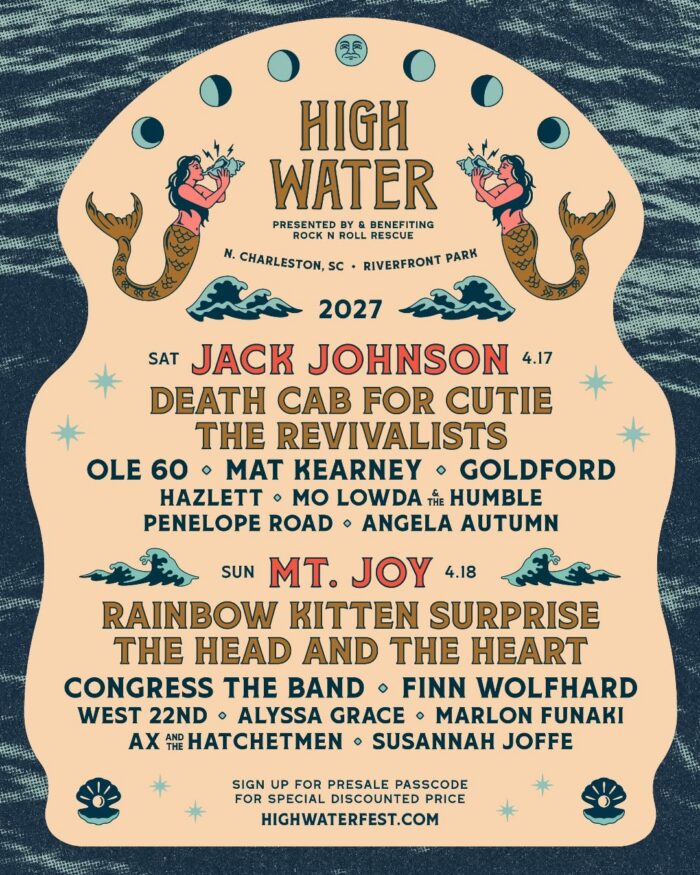 Jack Johnson, Mt. Joy, The Revivalists and The Head and the Heart Among Artists Confirmed for High Water Festival